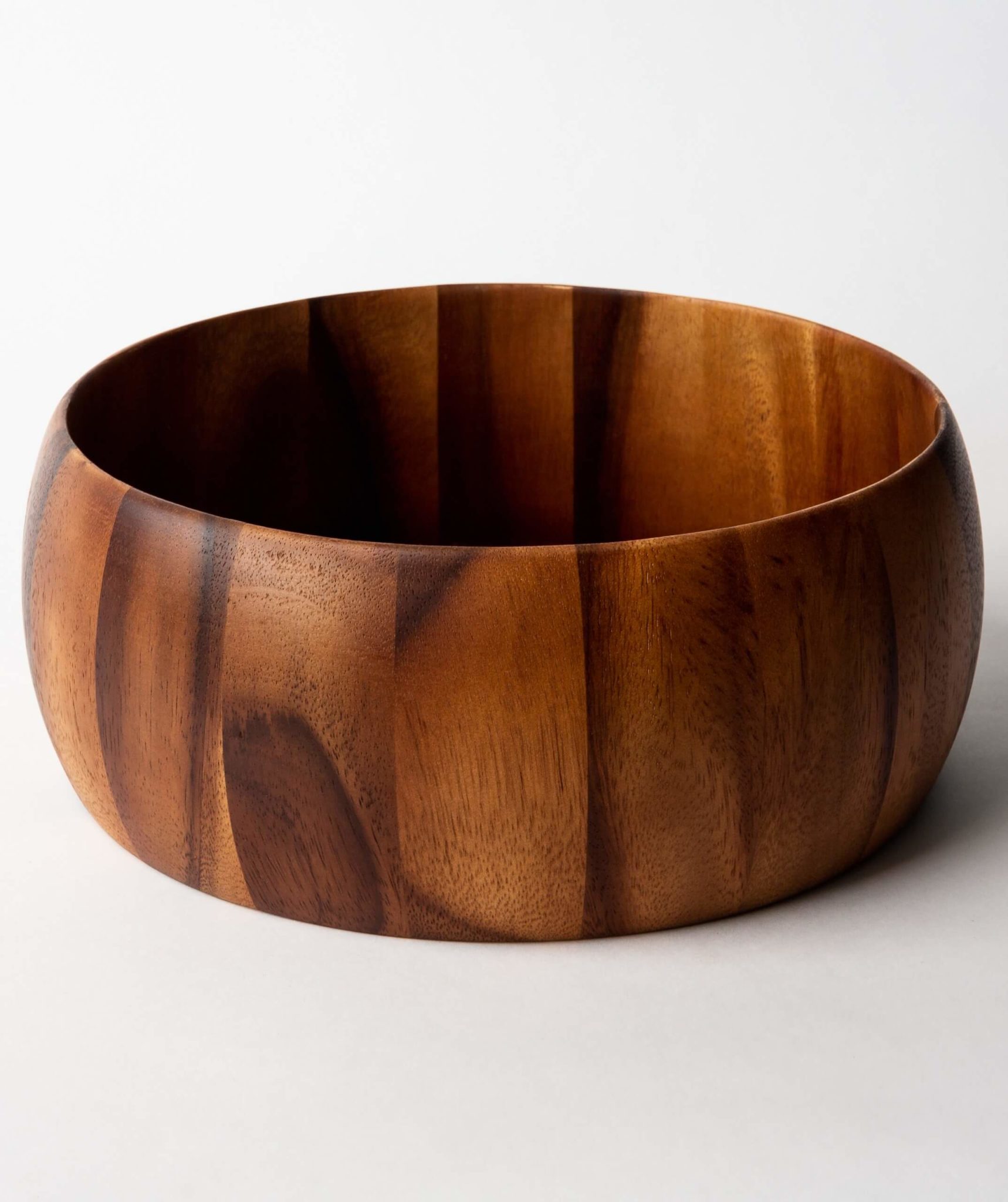 Acacia Curve Large Wood Serving Bowl HOGAR HOME